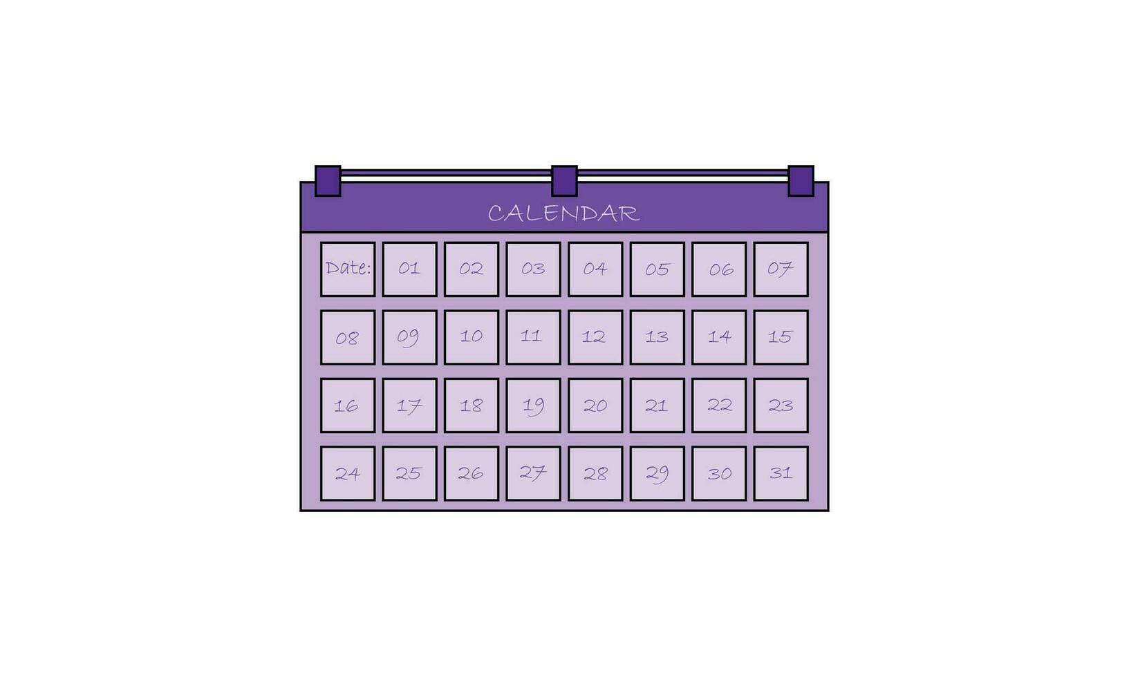 moderne coloré calendrier isolé sur blanc vecteur