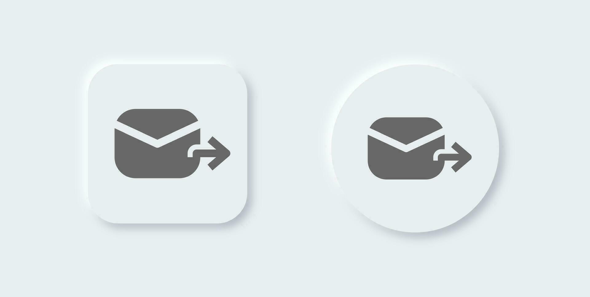 envoyer message solide icône dans néomorphe conception style. courrier panneaux vecteur illustration.
