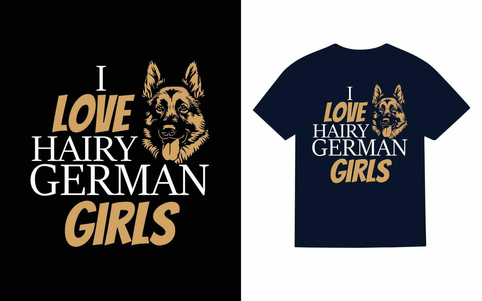 allemand berger chien typographie T-shirt conception vecteur