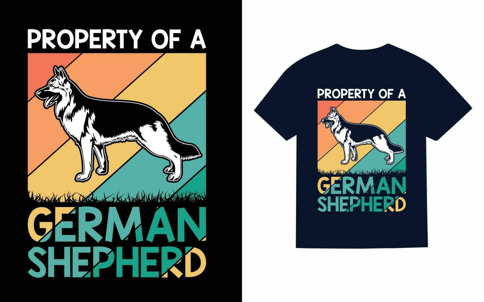 allemand berger chien typographie T-shirt conception vecteur