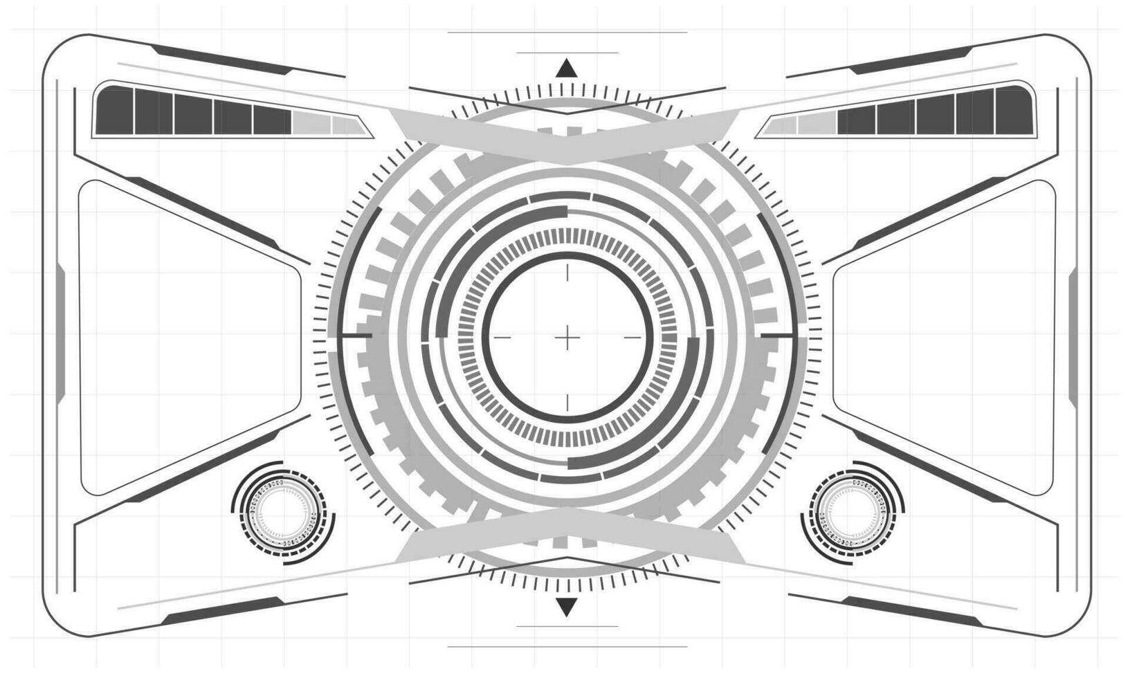 hud science-fiction interface écran monochrome vue conception virtuel réalité futuriste La technologie afficher vecteur