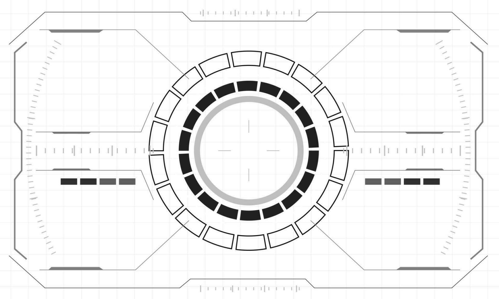 hud science-fiction interface écran monochrome vue conception virtuel réalité futuriste La technologie afficher vecteur