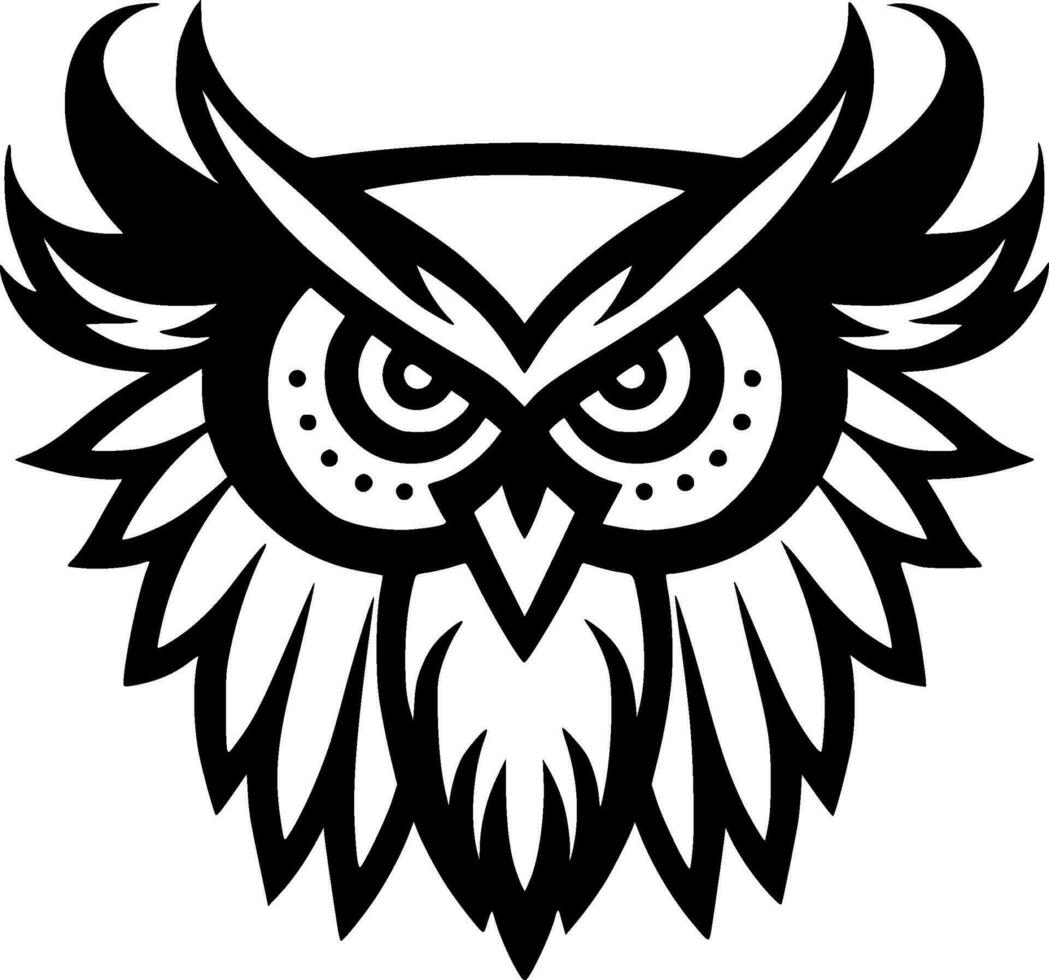 hibou, noir et blanc vecteur illustration