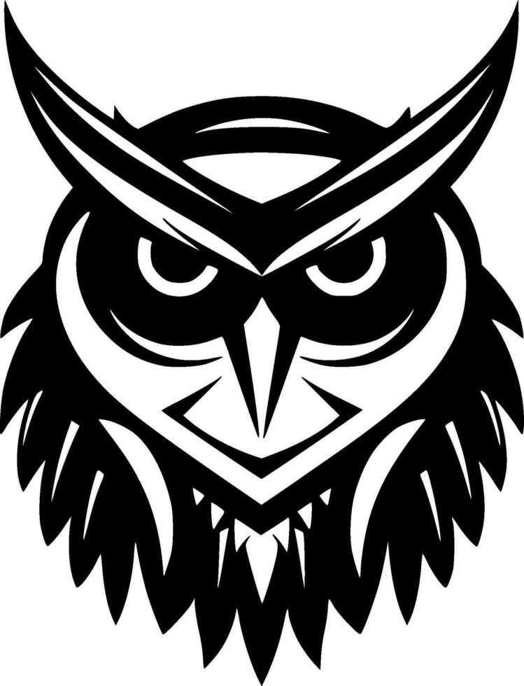 hibou, noir et blanc vecteur illustration