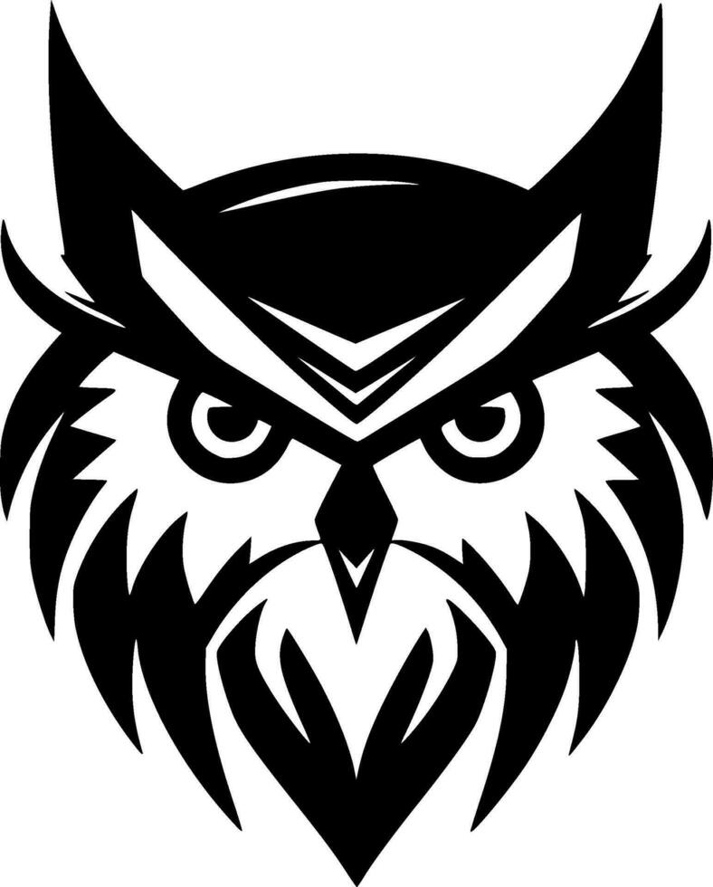 hibou - minimaliste et plat logo - vecteur illustration