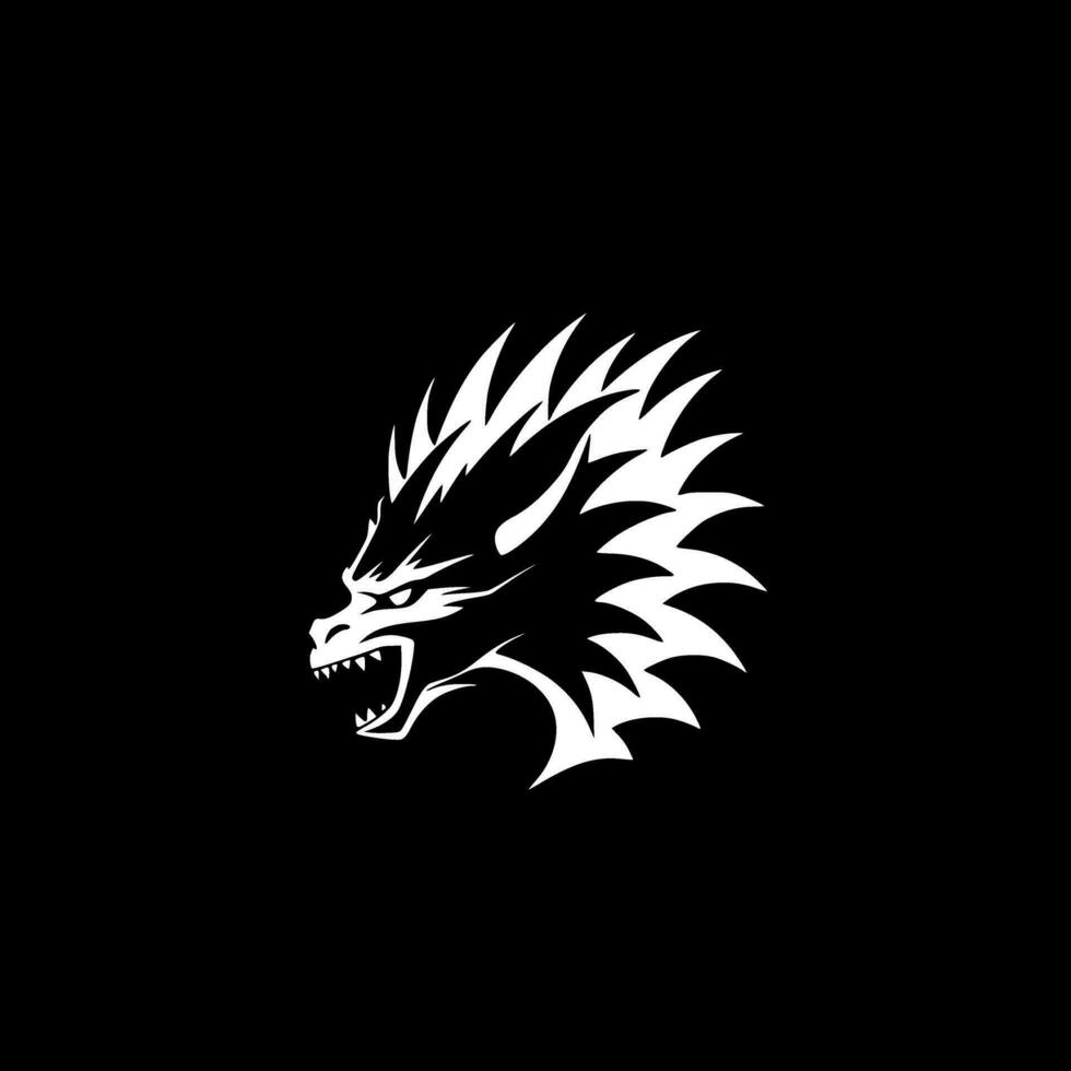 dragon - minimaliste et plat logo - vecteur illustration