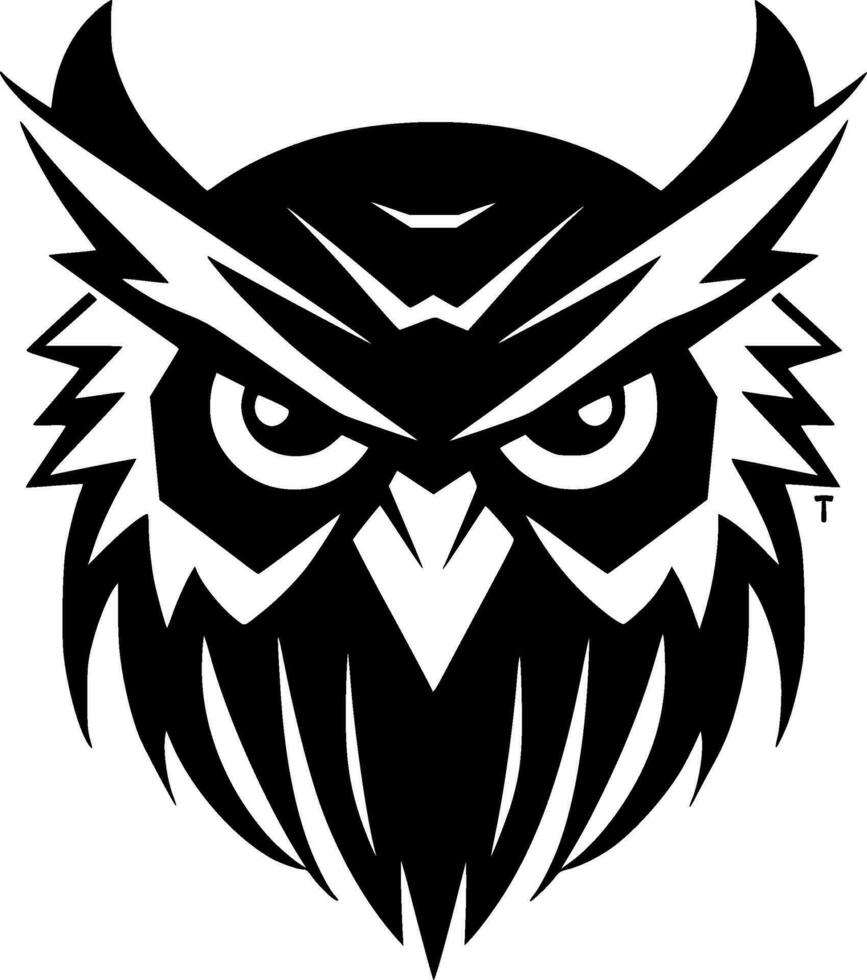 hibou, noir et blanc vecteur illustration