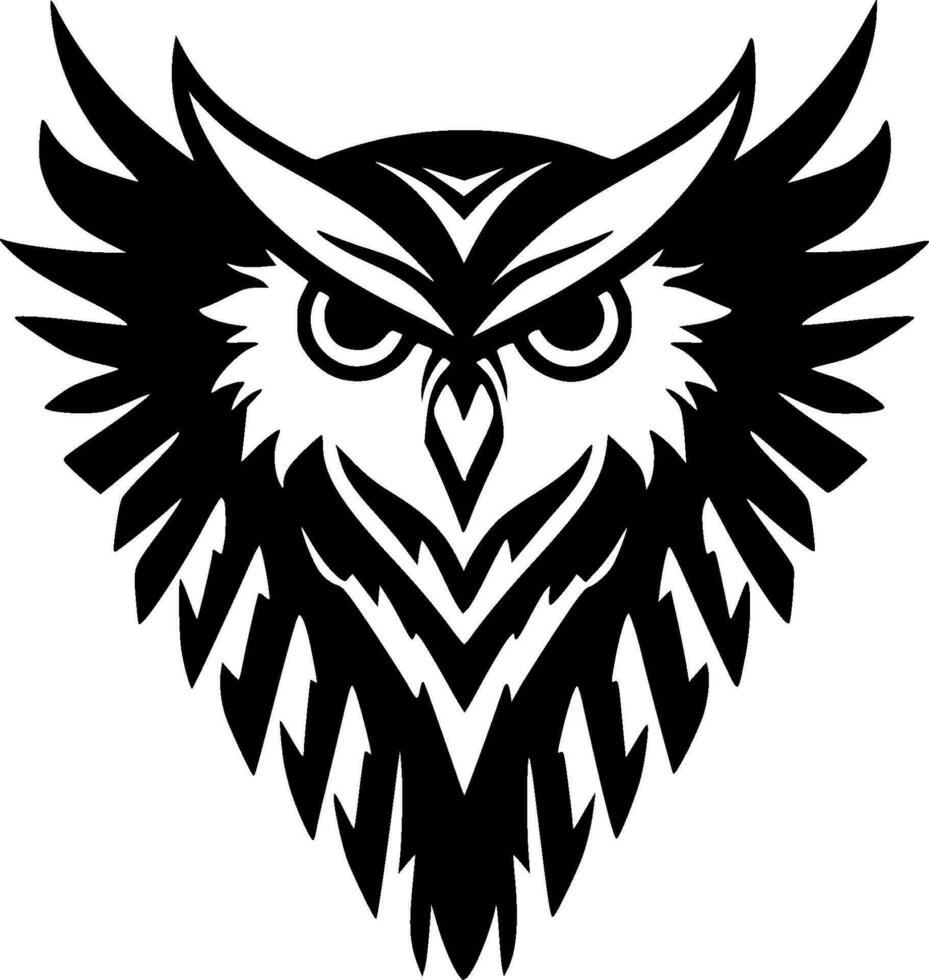 hibou - minimaliste et plat logo - vecteur illustration