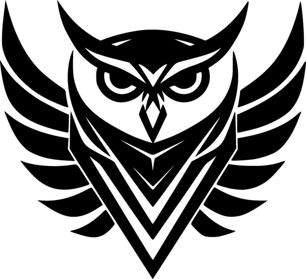 hibou - minimaliste et plat logo - vecteur illustration