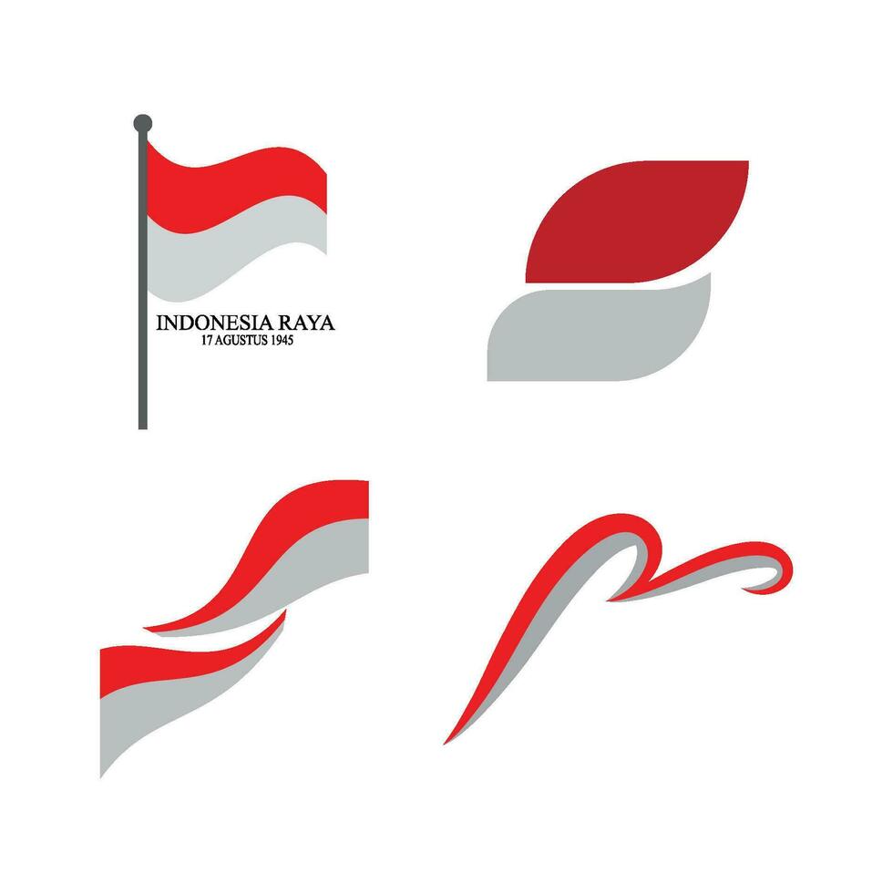 Indonésie drapeau indépendance vecteur
