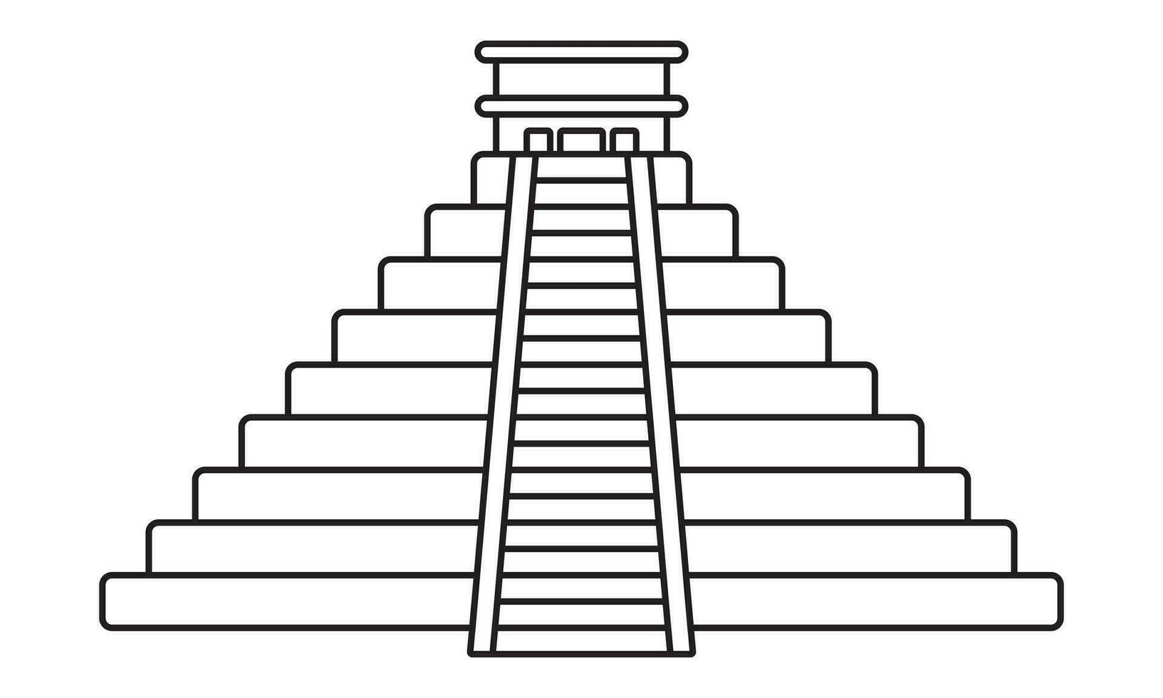 ancien civilisation el castillo pyramide ligne art icône pour applications et sites Internet vecteur
