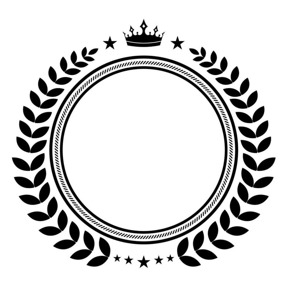 cercle emblème illustration avec baie feuille vecteur