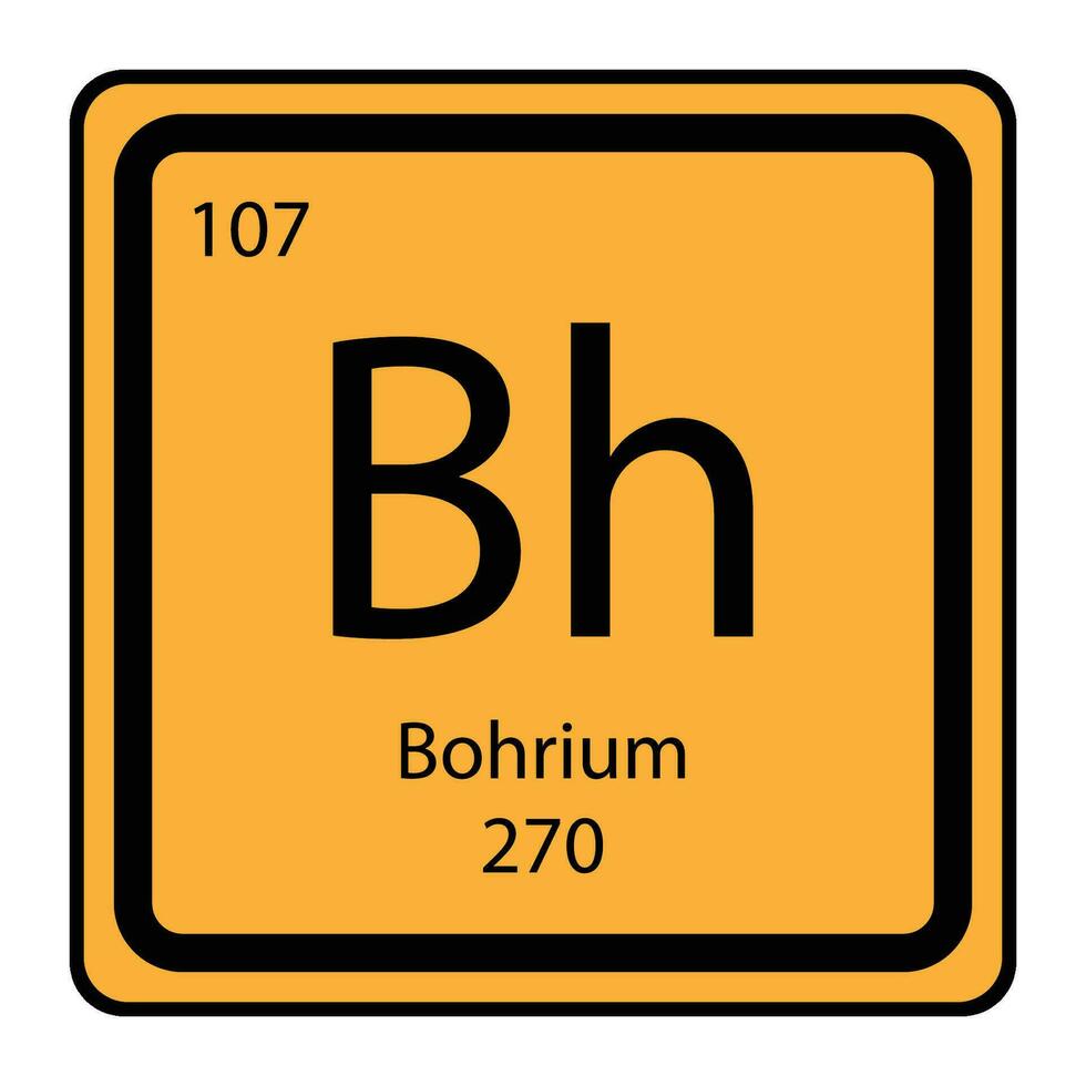 périodique table élément bohrium icône sur arrière-plan, carré vecteur