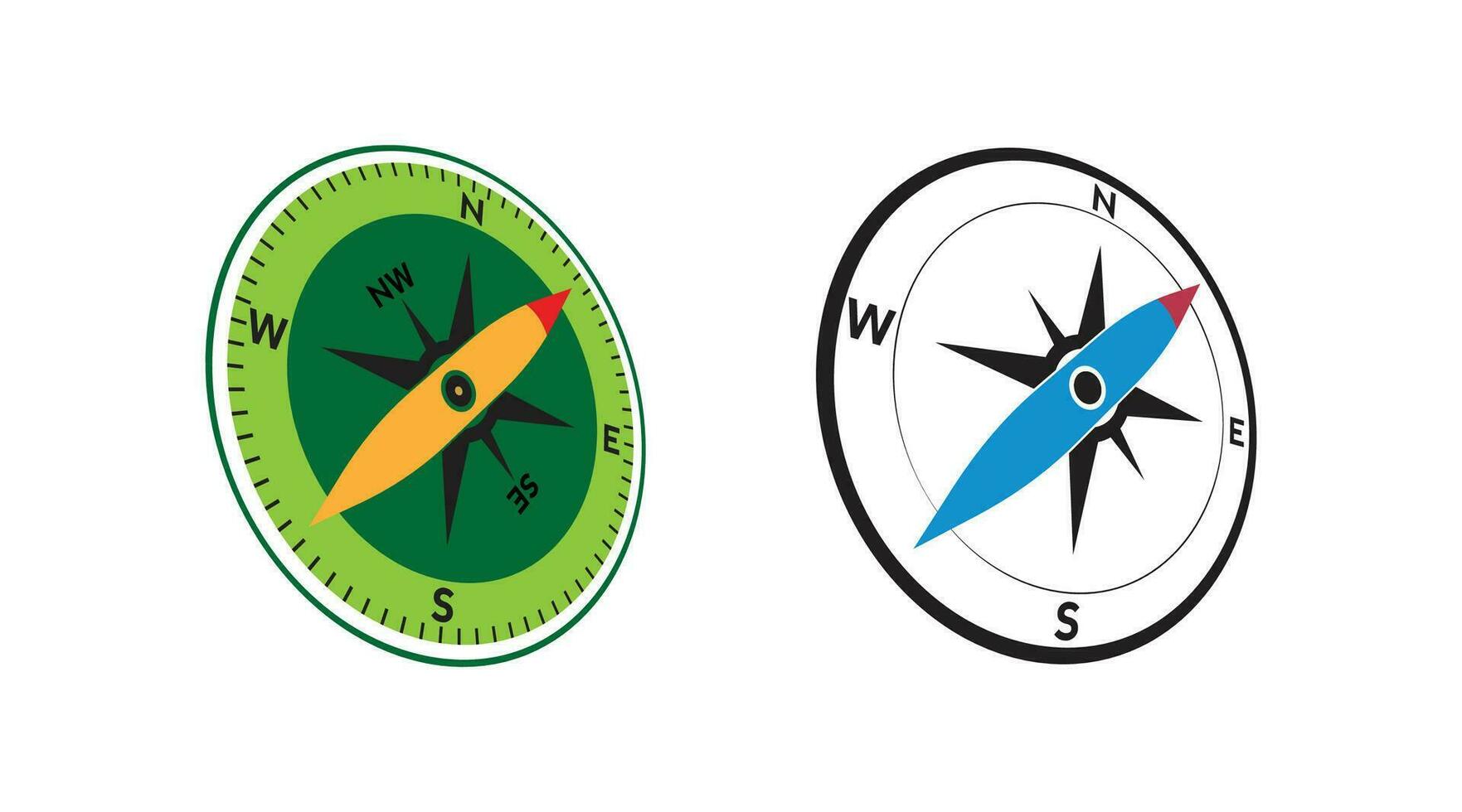 boussole logo conception. aiguille nord, sud, est, Ouest, boussole symbole. direction signe. vecteur élément illustration.