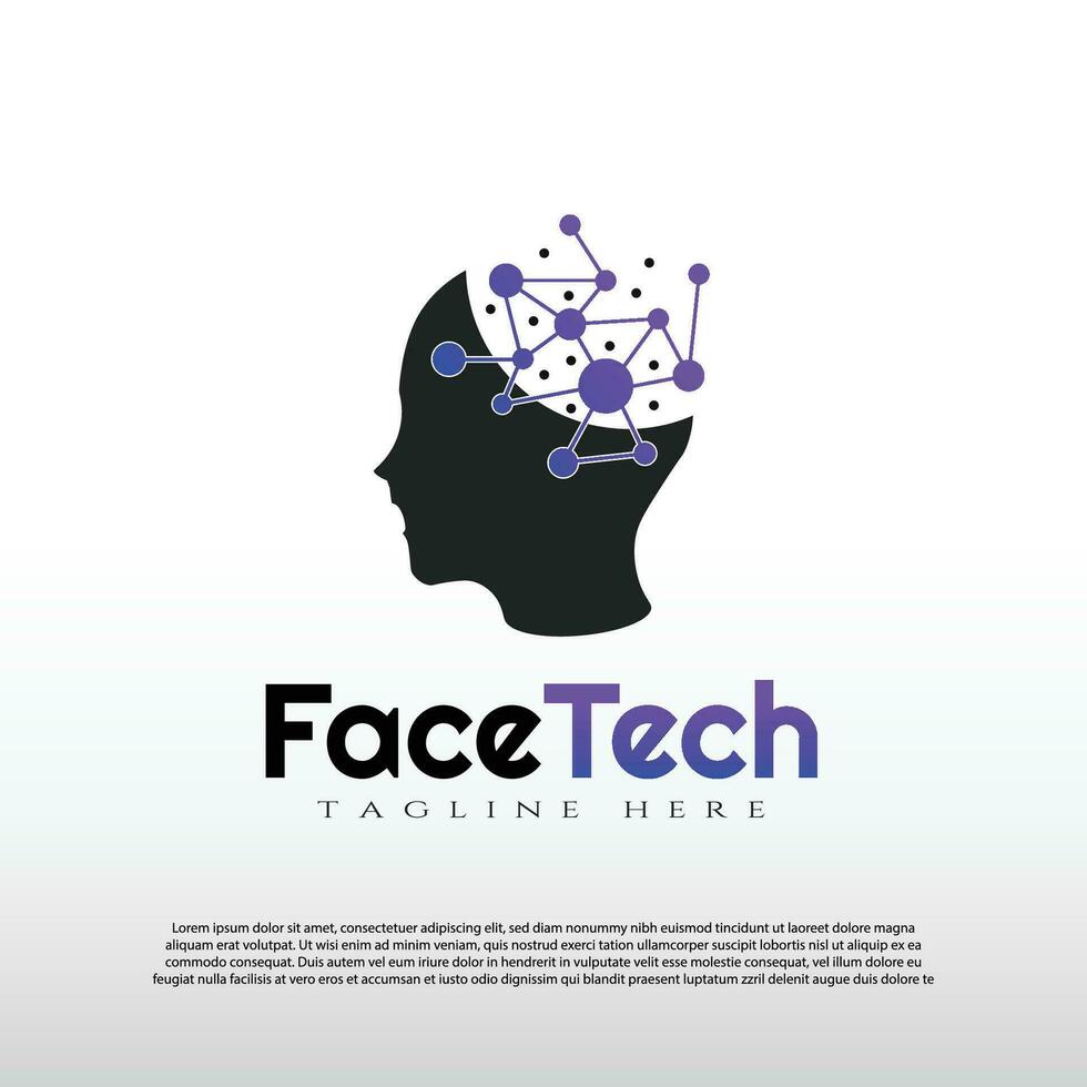 Humain visage logo avec circuit La technologie concept -vecteur vecteur