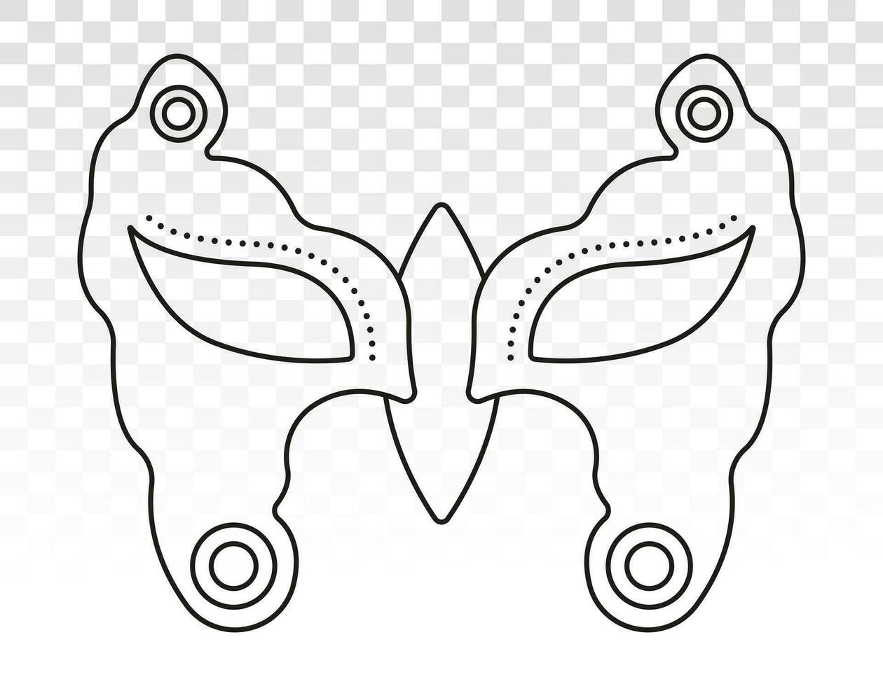 carnaval ou Festival déguisement masque - ligne art icône pour applications et site Internet vecteur