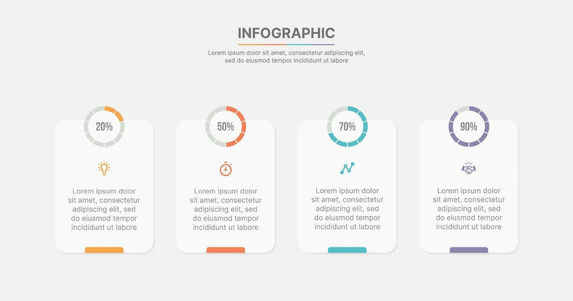 quatre les options La Flèche infographie modèle conception vecteur