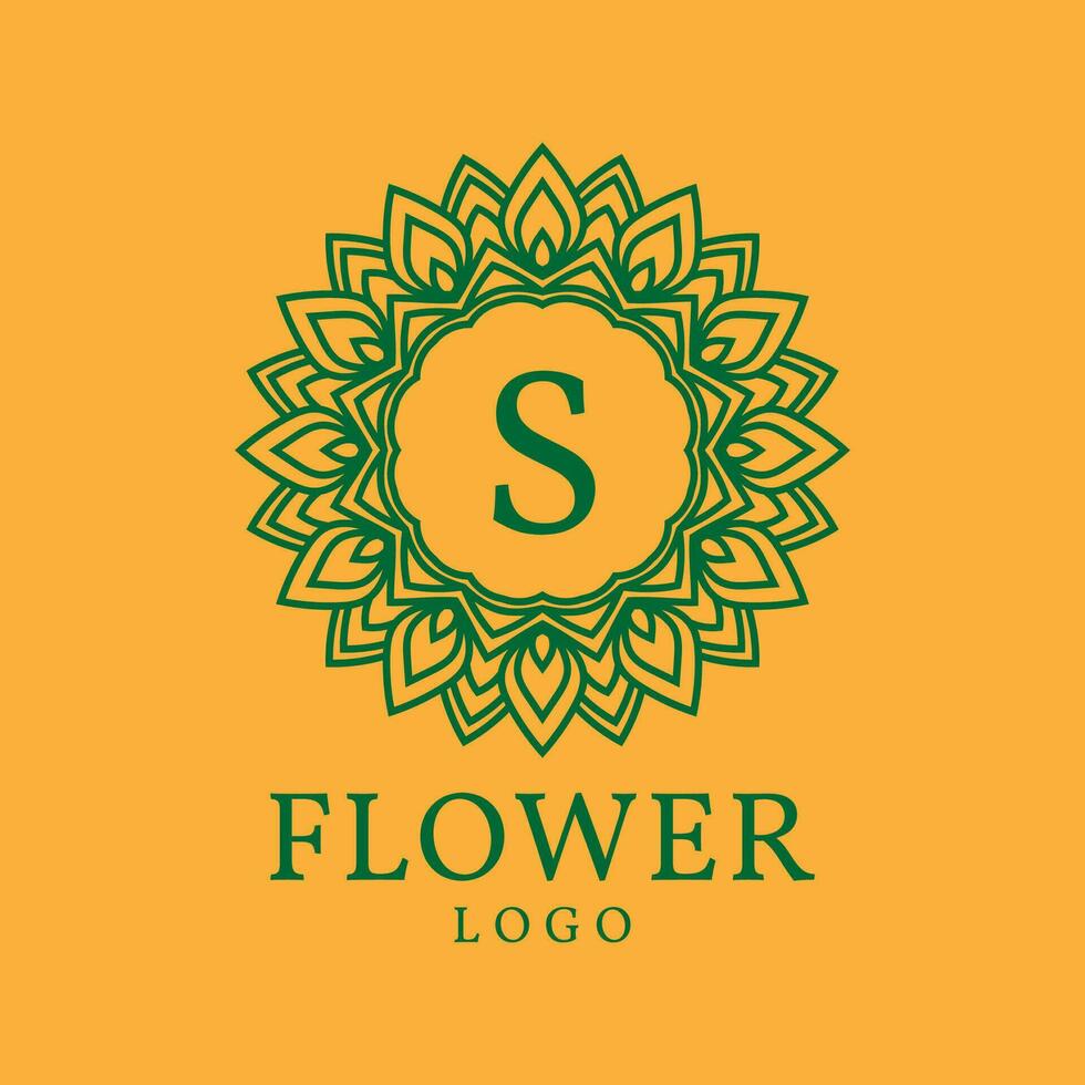 fleur Cadre lettre s initiale vecteur logo conception