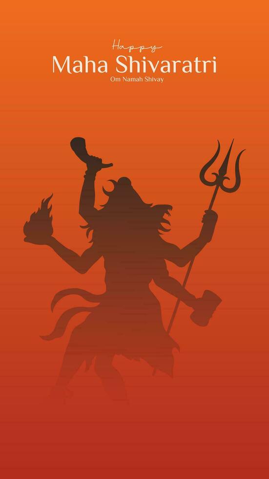 maha shivratri illustration de Seigneur shiva silhouette conception social médias Publier vecteur