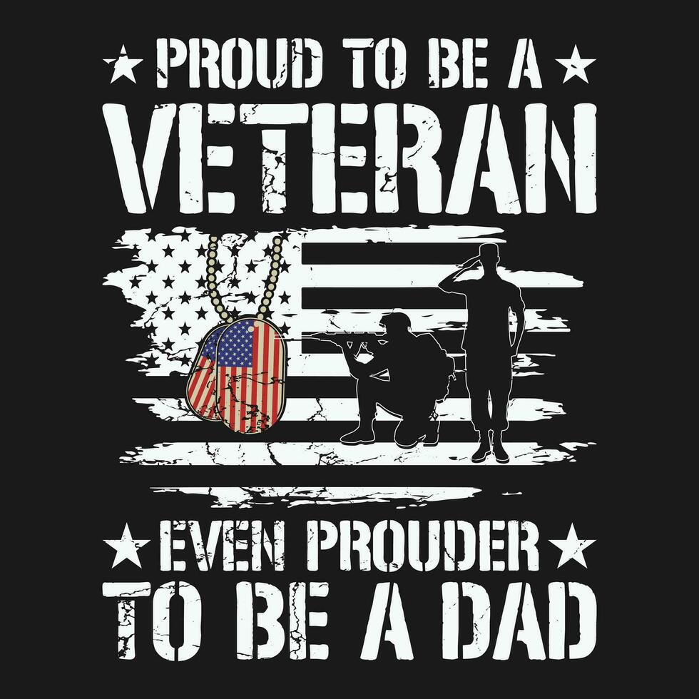 fier à être une vétéran même plus fier à être une papa cadeau t chemise vecteur