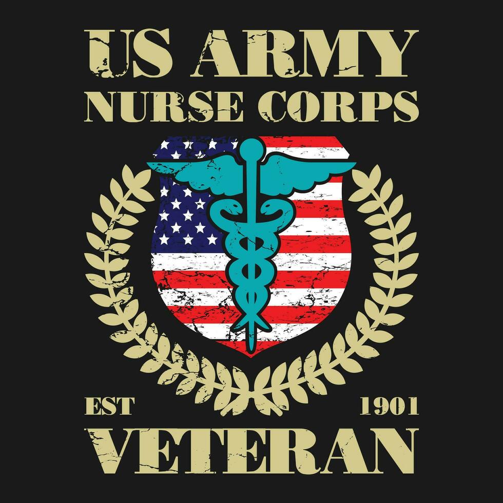 nous armée infirmière corps vétéran classique T-shirt vecteur