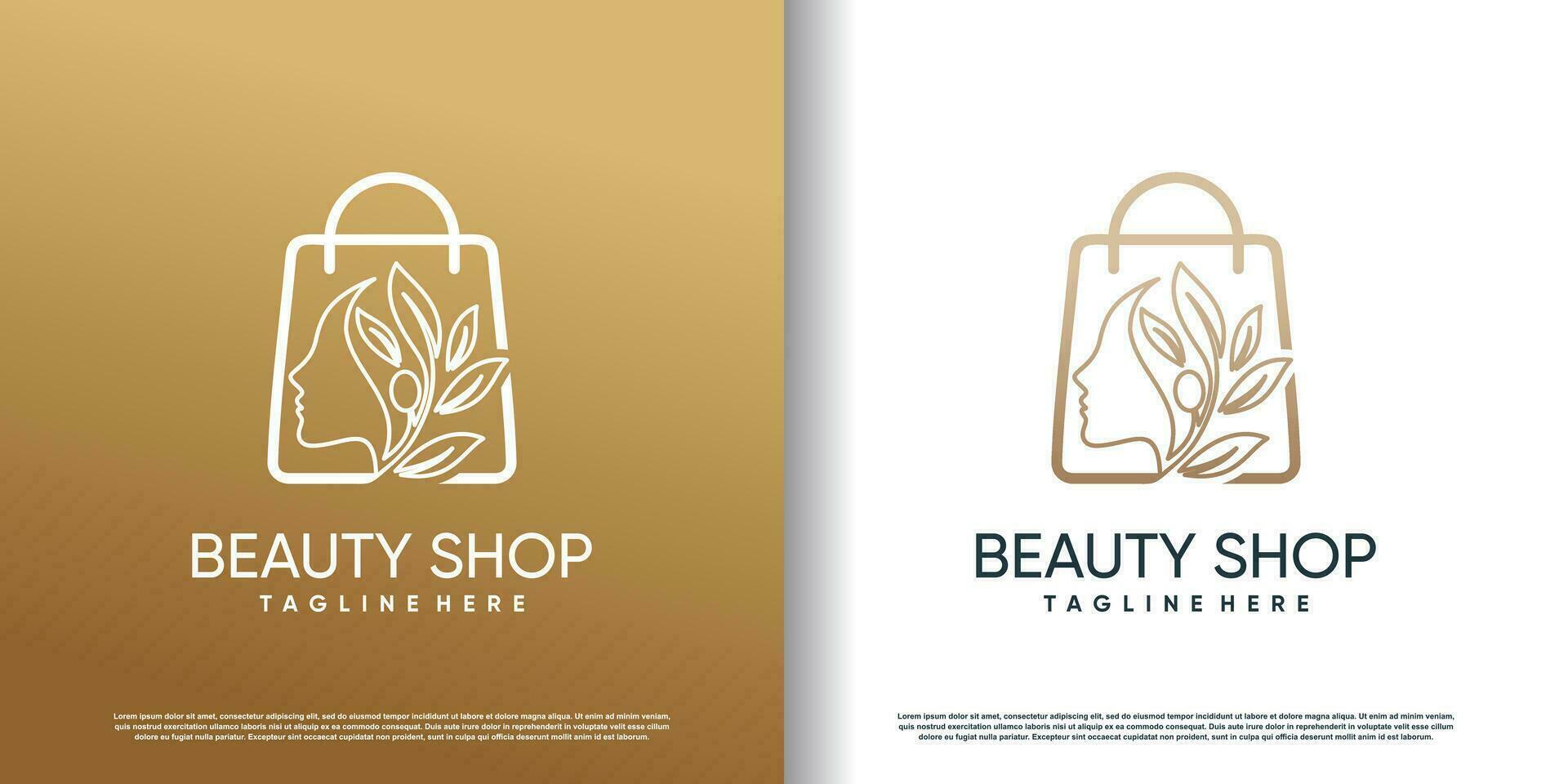 modèle de logo de magasin de beauté avec vecteur premium de style créatif