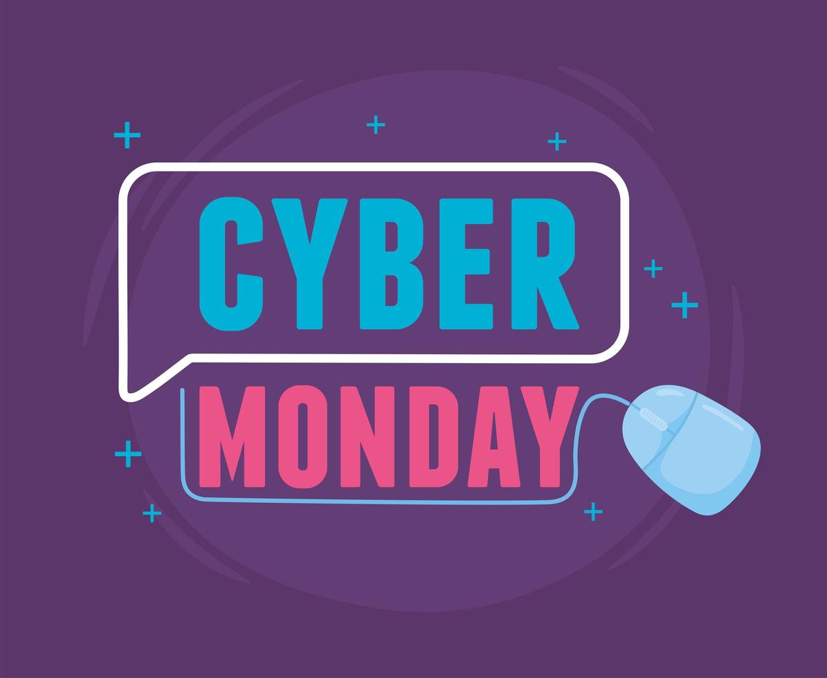 cyber lundi, promotion virtuelle de marketing de vente vecteur