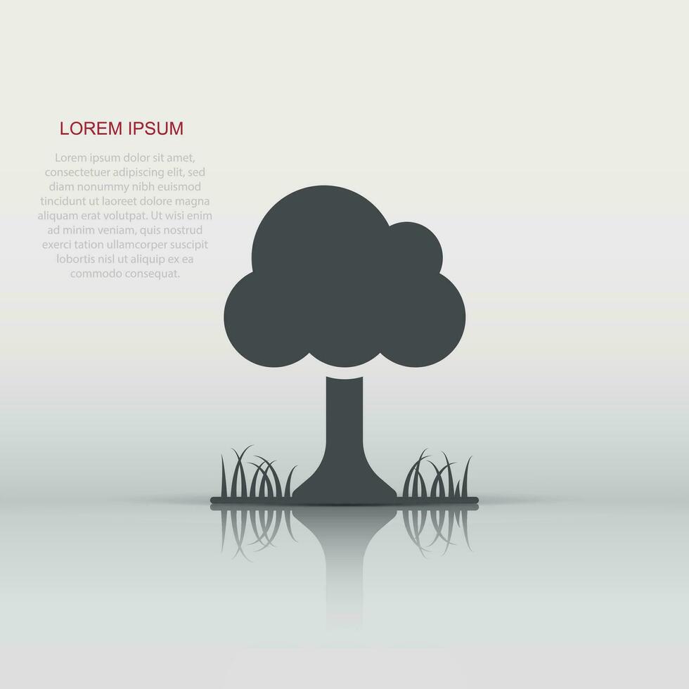 icône d'arbre dans un style plat. illustration vectorielle de forêt sur fond blanc isolé. concept d'entreprise de signe de plante. vecteur