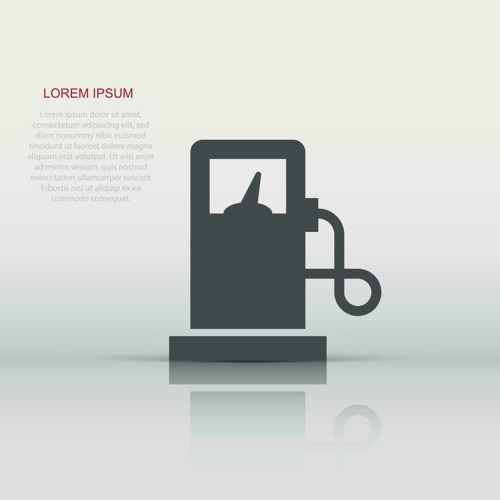 icône de la pompe à carburant dans un style plat. illustration vectorielle de signe de station-service sur fond blanc isolé. concept d'entreprise d'essence. vecteur