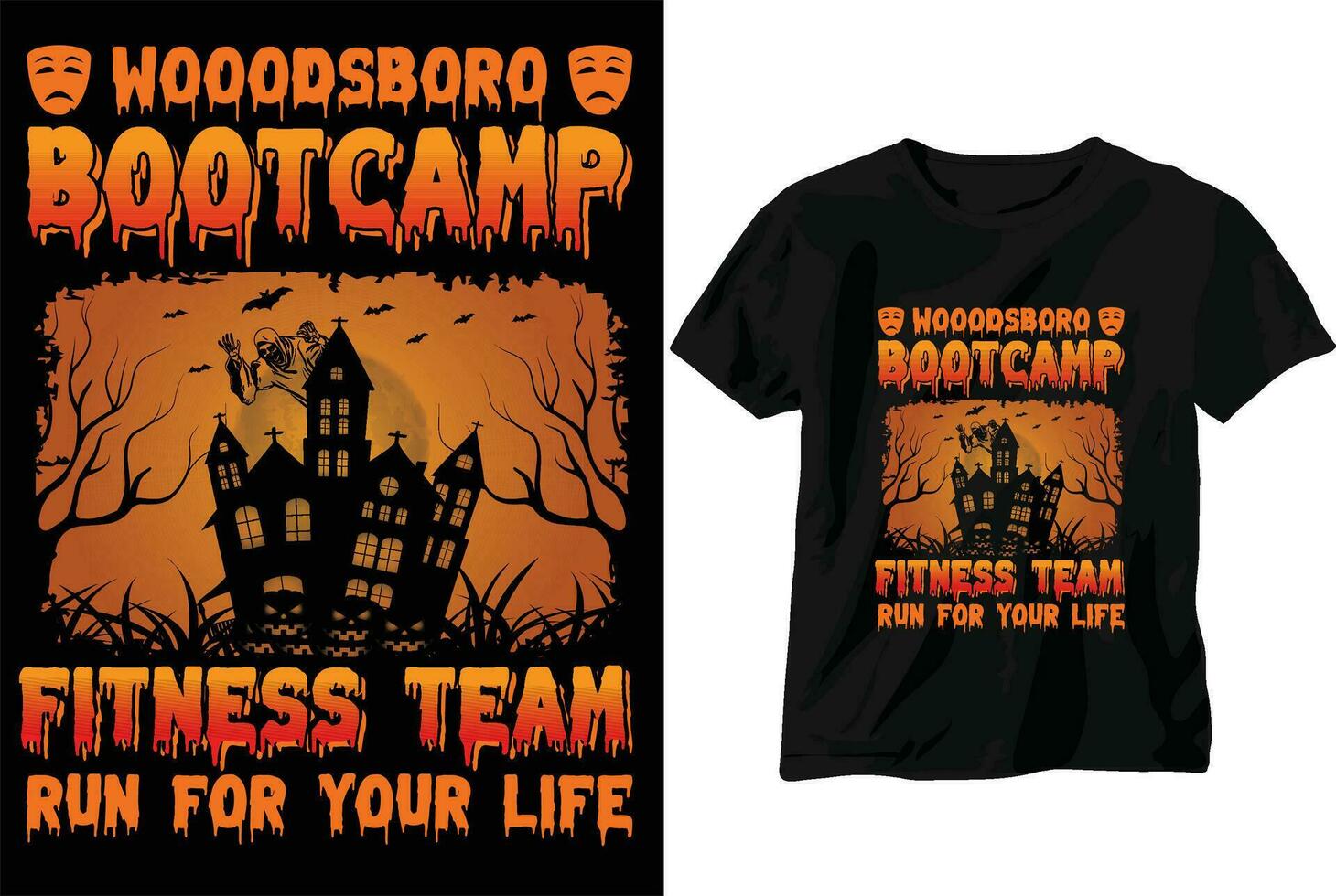 wooodsboro camp d'entraînement aptitude équipe courir pour votre la vie t chemise conception vecteur