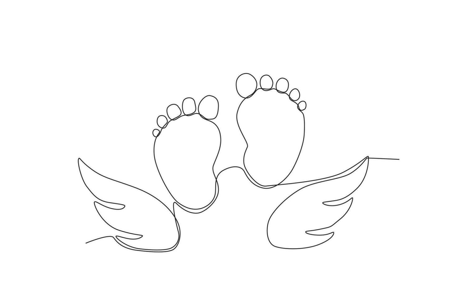 semelles de de bébé pieds et ailes vecteur