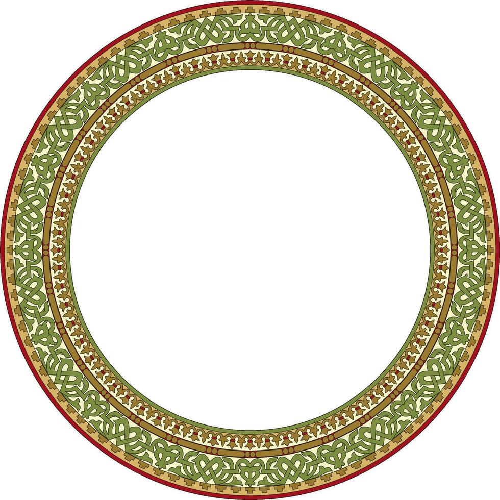 vecteur rond coloré sans couture classique byzantin ornement. infini cercle, frontière, Cadre ancien Grèce, est romain Empire. décoration de le russe orthodoxe église.