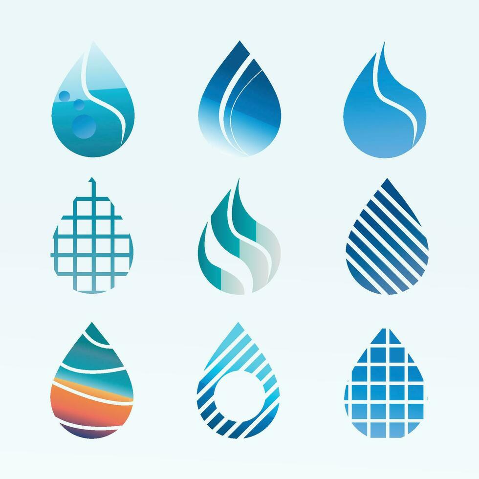l'eau laissez tomber logo - vecteur icône ensemble