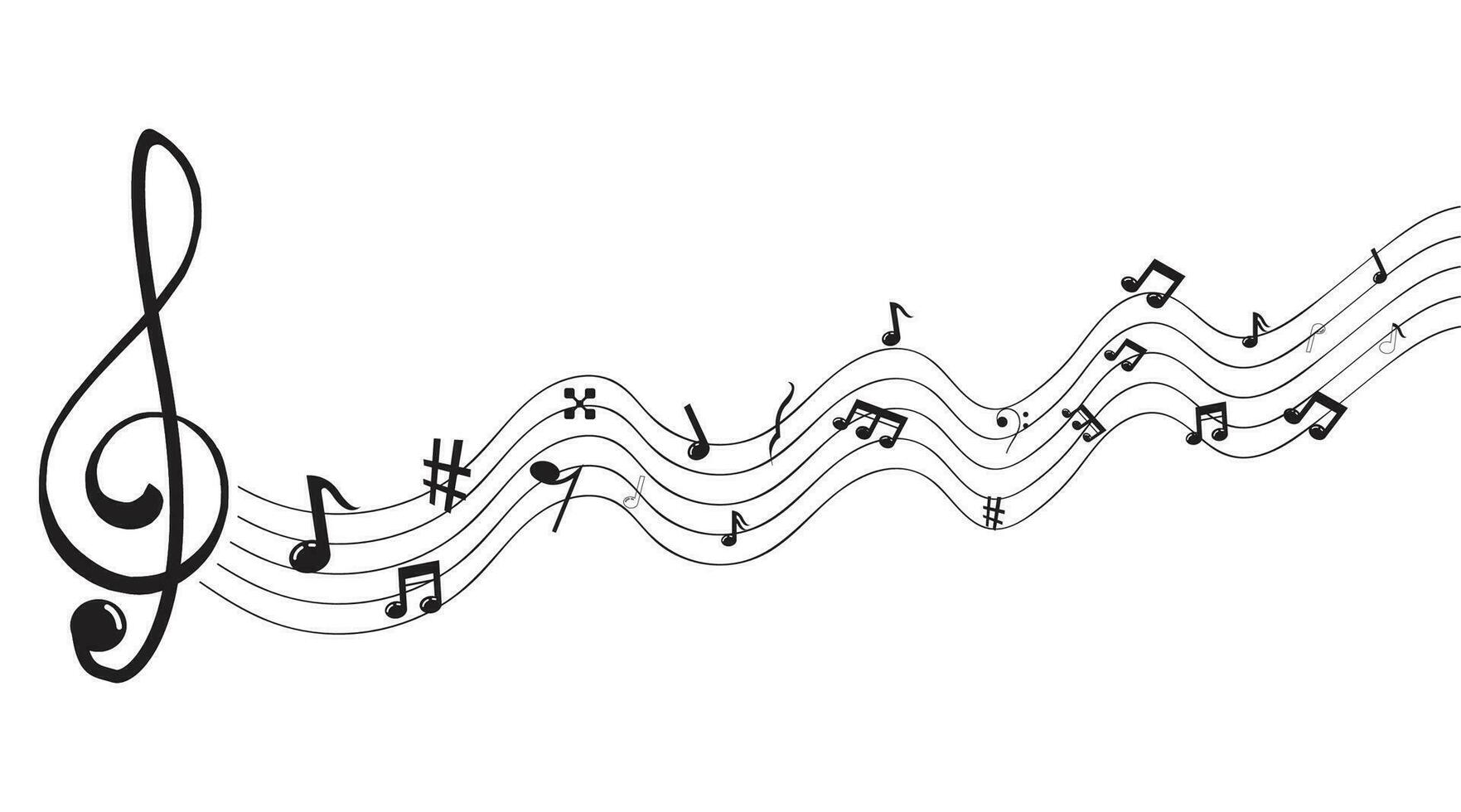 la musique échelle ou la musique Remarque signe ou symbole. musical échelle Icônes élément vecteur pour bannière matériel, Contexte.