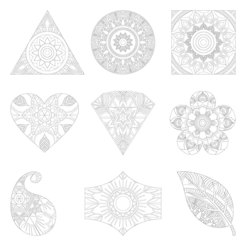 mandala ornement vecteur ensemble