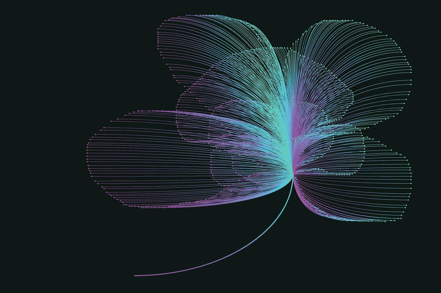 abstrait ligne art néon pente vecteur conception dans le forme de une fleur