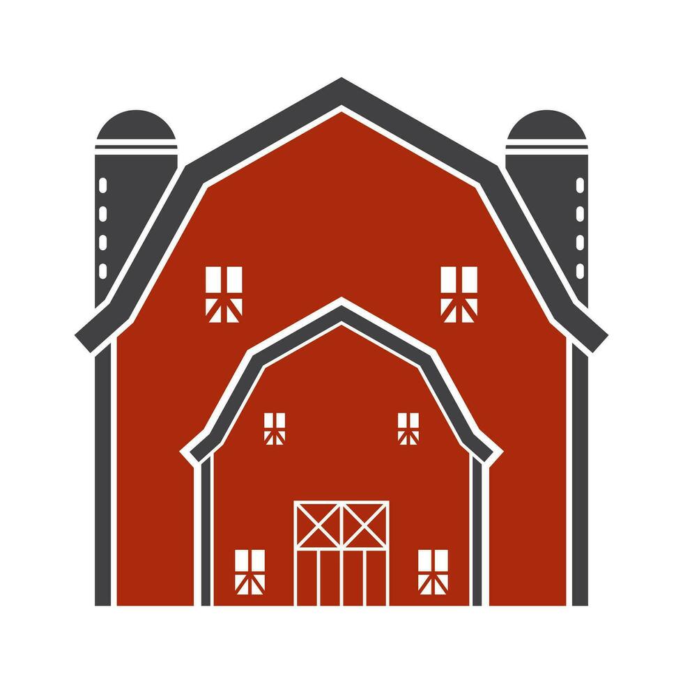 Grange ou ferme maison avec pôle granges plat Couleur icône pour applications ou sites Internet vecteur