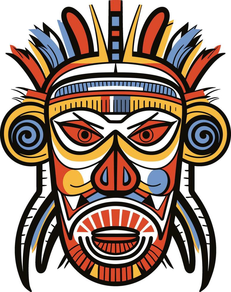 tribal masque vecteur illustration sur isolé arrière-plan, tribal masques pour T-shirt conception, autocollant et mur art