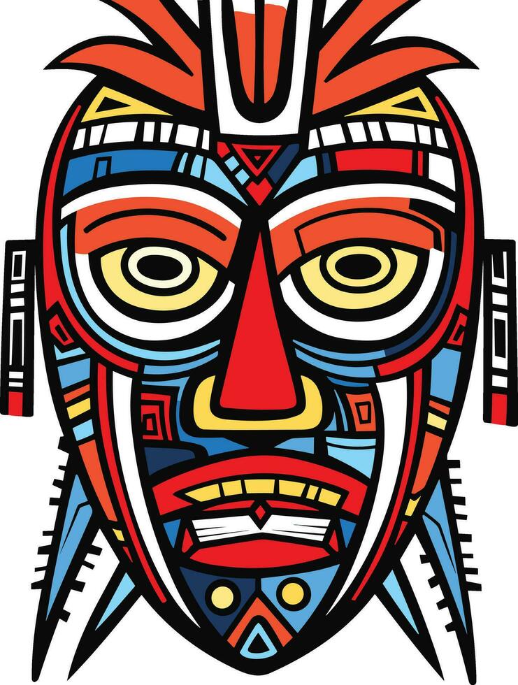 tribal masque vecteur illustration sur isolé arrière-plan, tribal masques pour T-shirt conception, autocollant et mur art