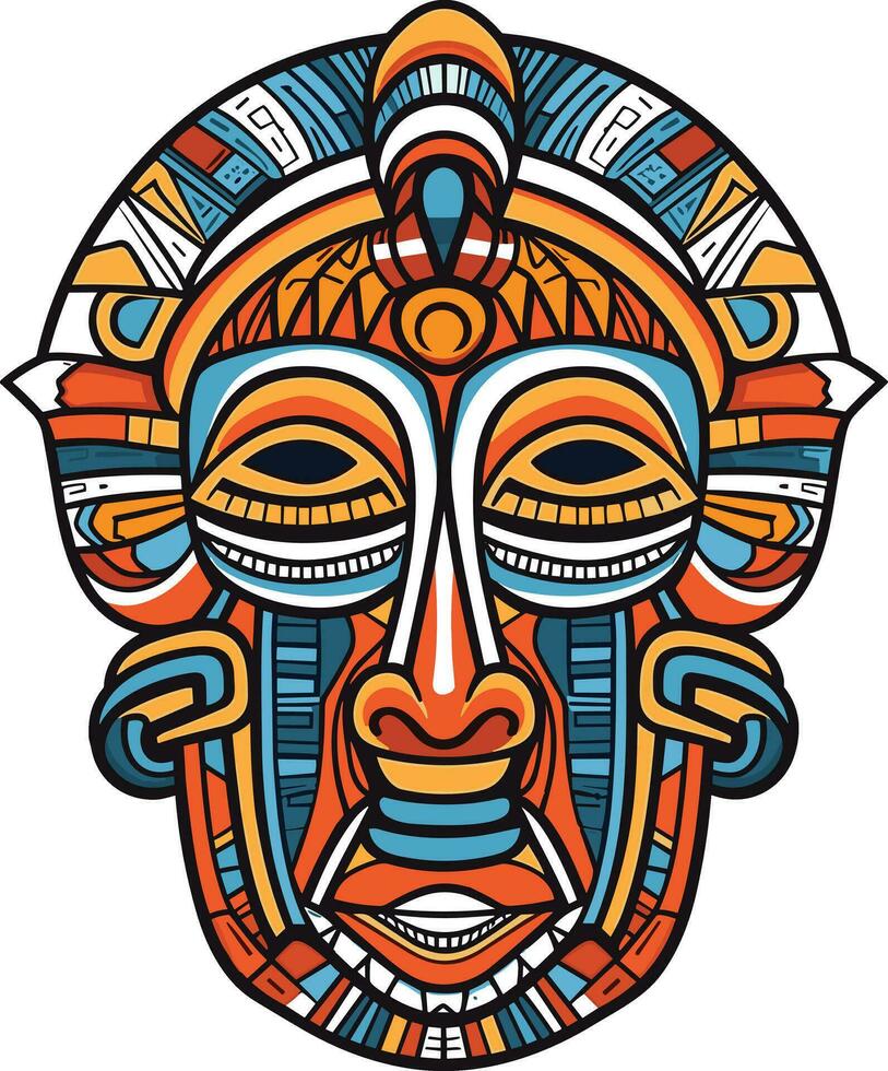 tribal masque vecteur illustration sur isolé arrière-plan, tribal masques pour T-shirt conception, autocollant et mur art