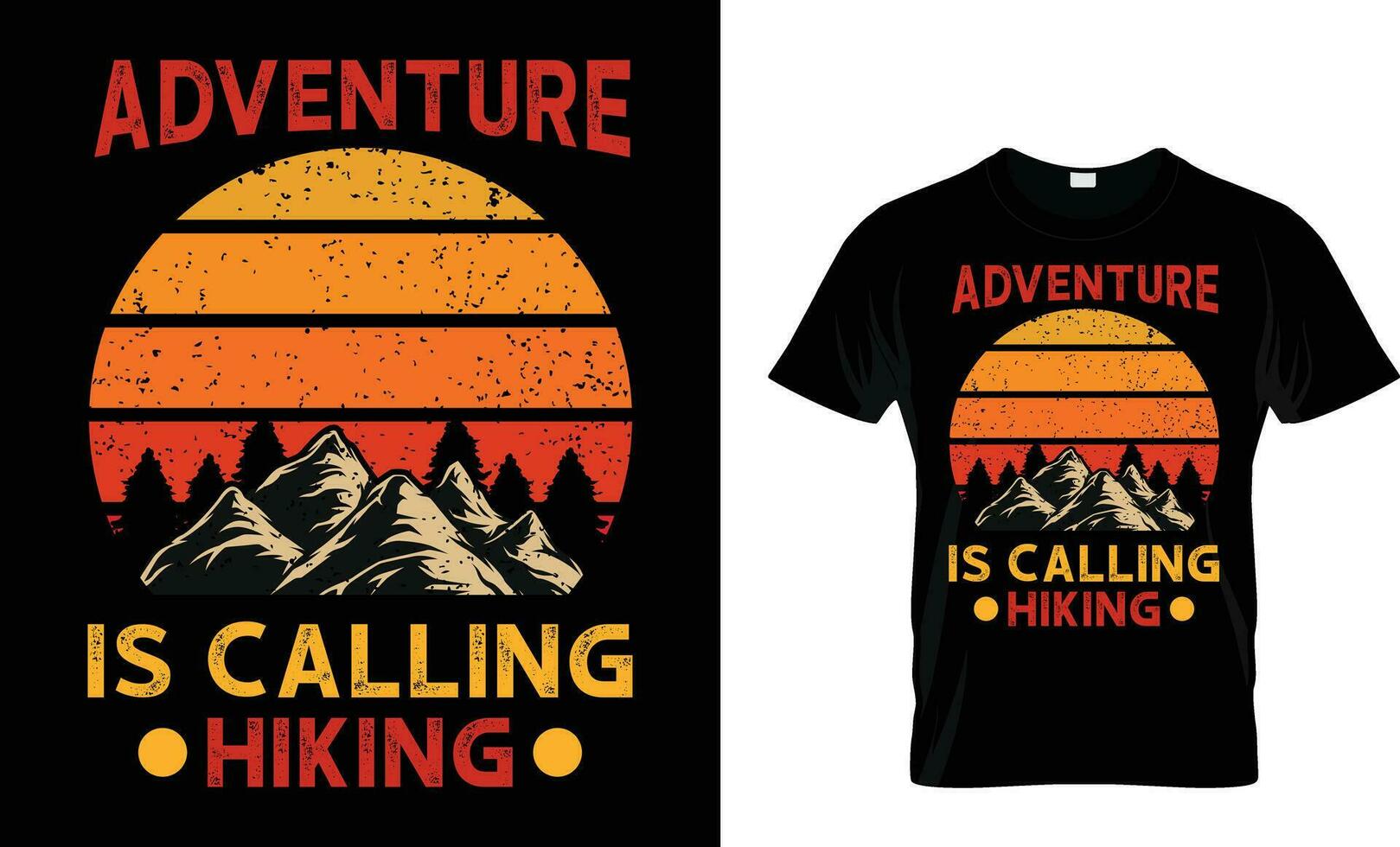 aventure est appel randonnée T-shirt conception, randonnée t-shirt, typographe T-shirt vecteur