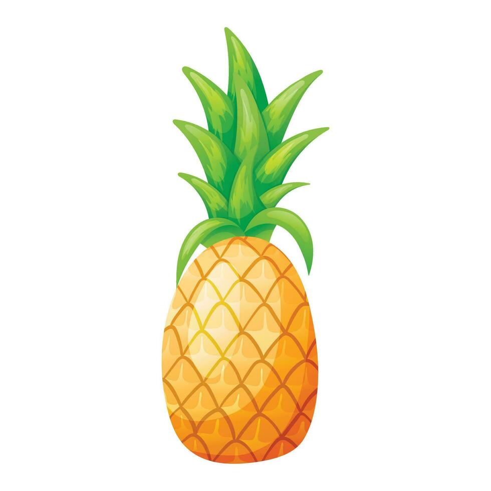 vecteur isolé dessin animé illustration de tropical ananas fruit avec hauts.