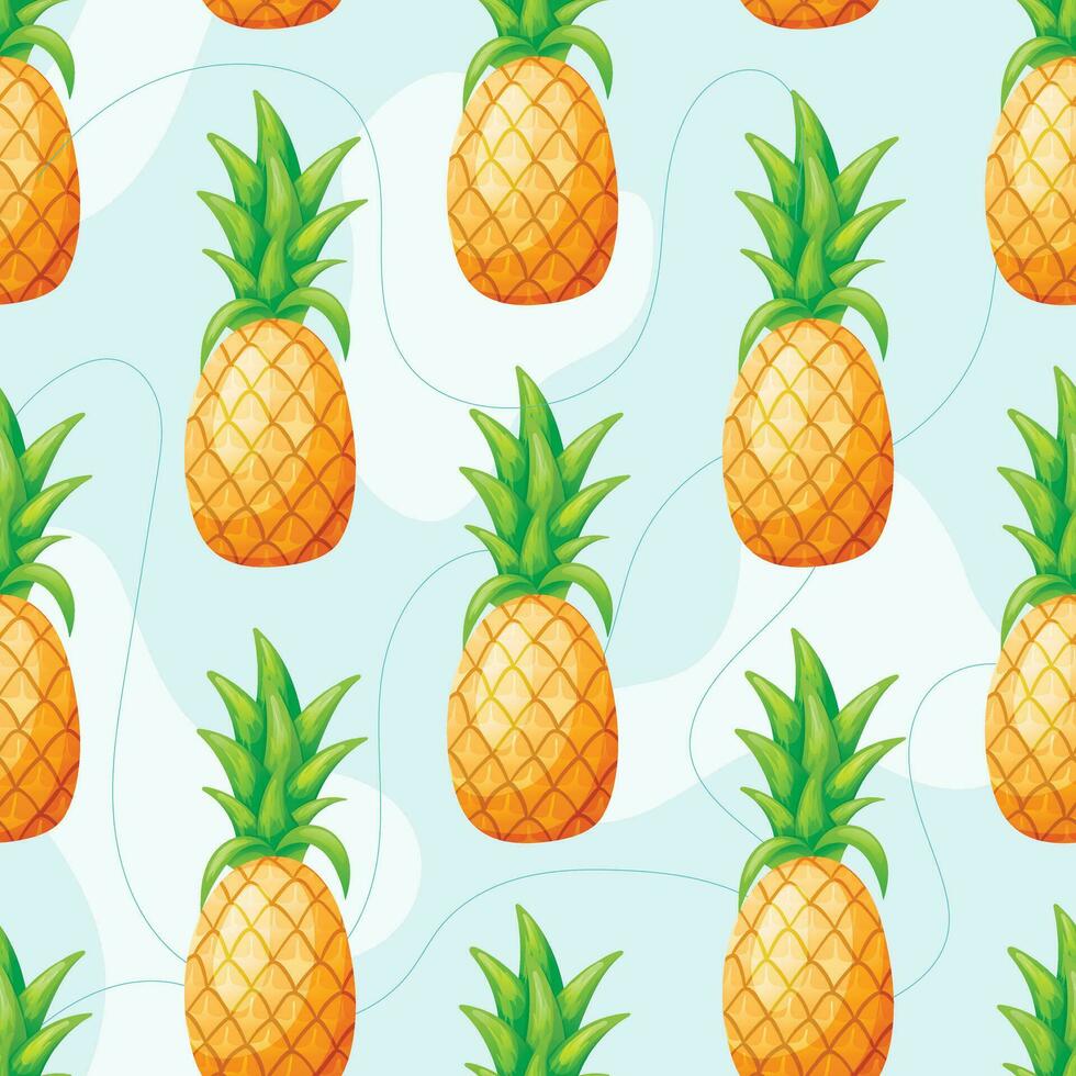 vecteur sans couture brillant modèle avec dessin animé Frais Ananas avec hauts.