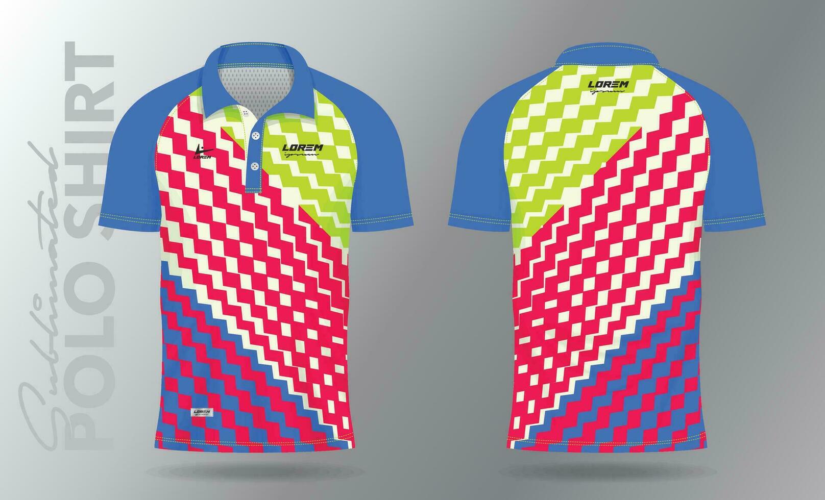 sublimation polo chemise maquette modèle conception pour badminton Jersey, tennis, football, Football ou sport uniforme vecteur