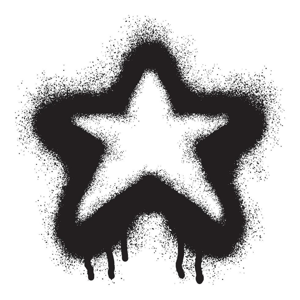 étoile graffiti avec noir vaporisateur peindre vecteur