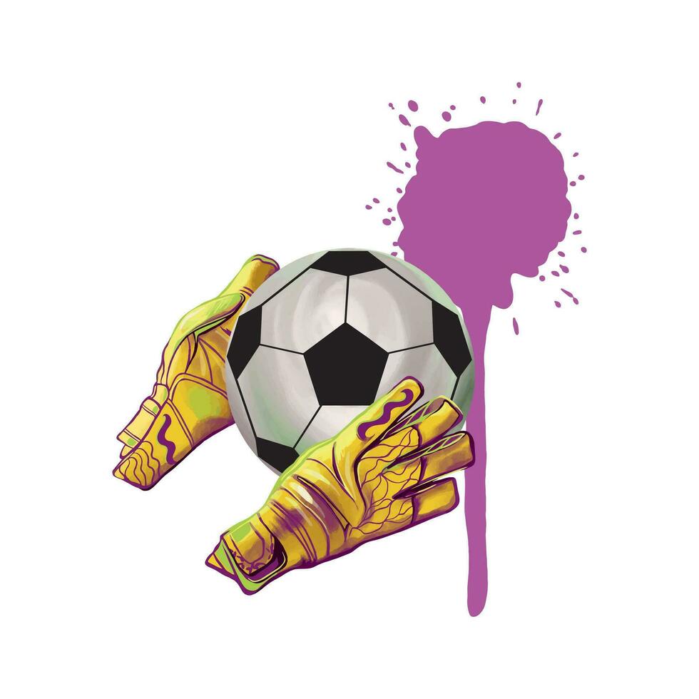 football Balle et gants. vecteur illustration de Football ensemble. conception élément pour des sports bannières, dépliants, invitations.