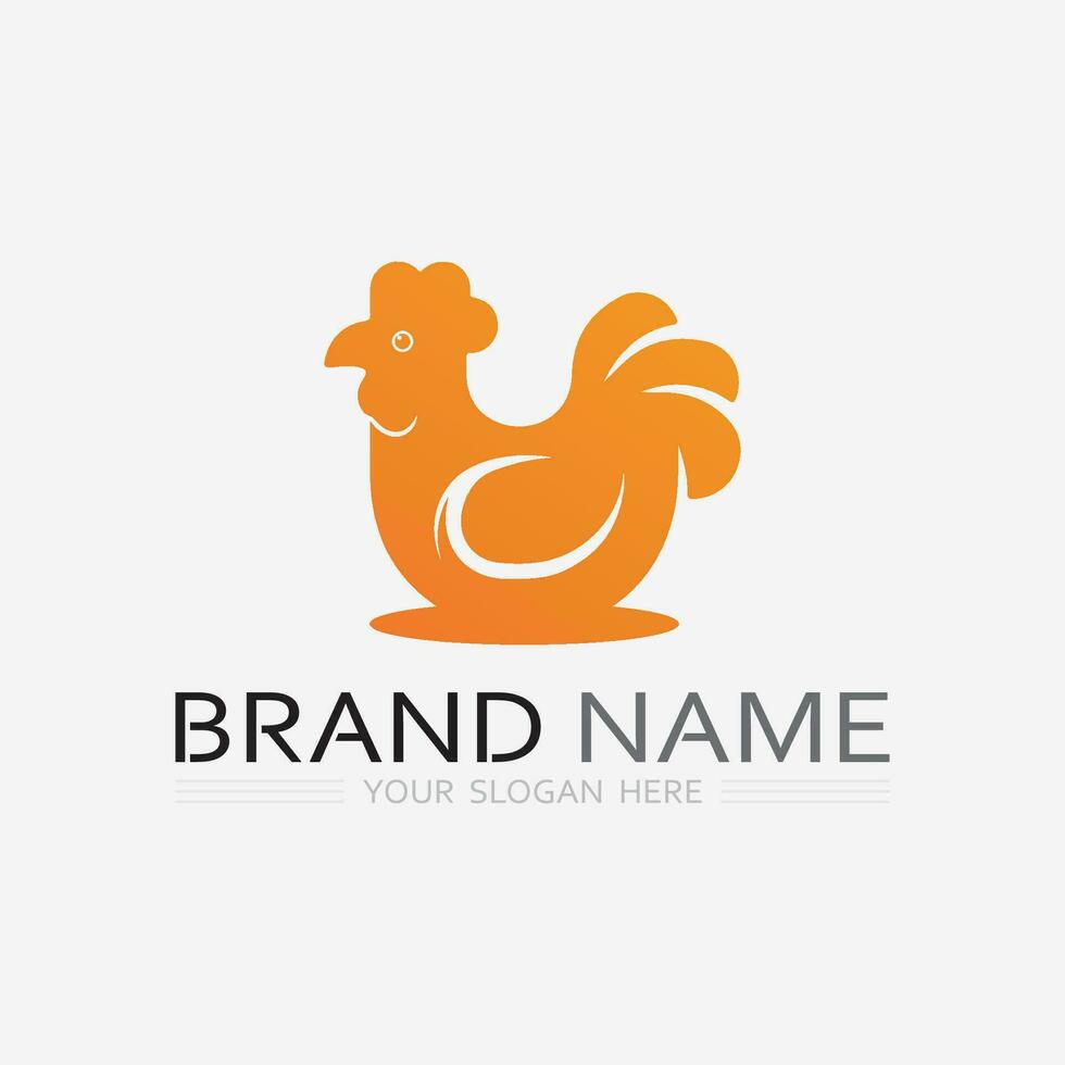 poulet logo coq et poule logo pour la volaille agriculture animal logo vecteur illustration conception