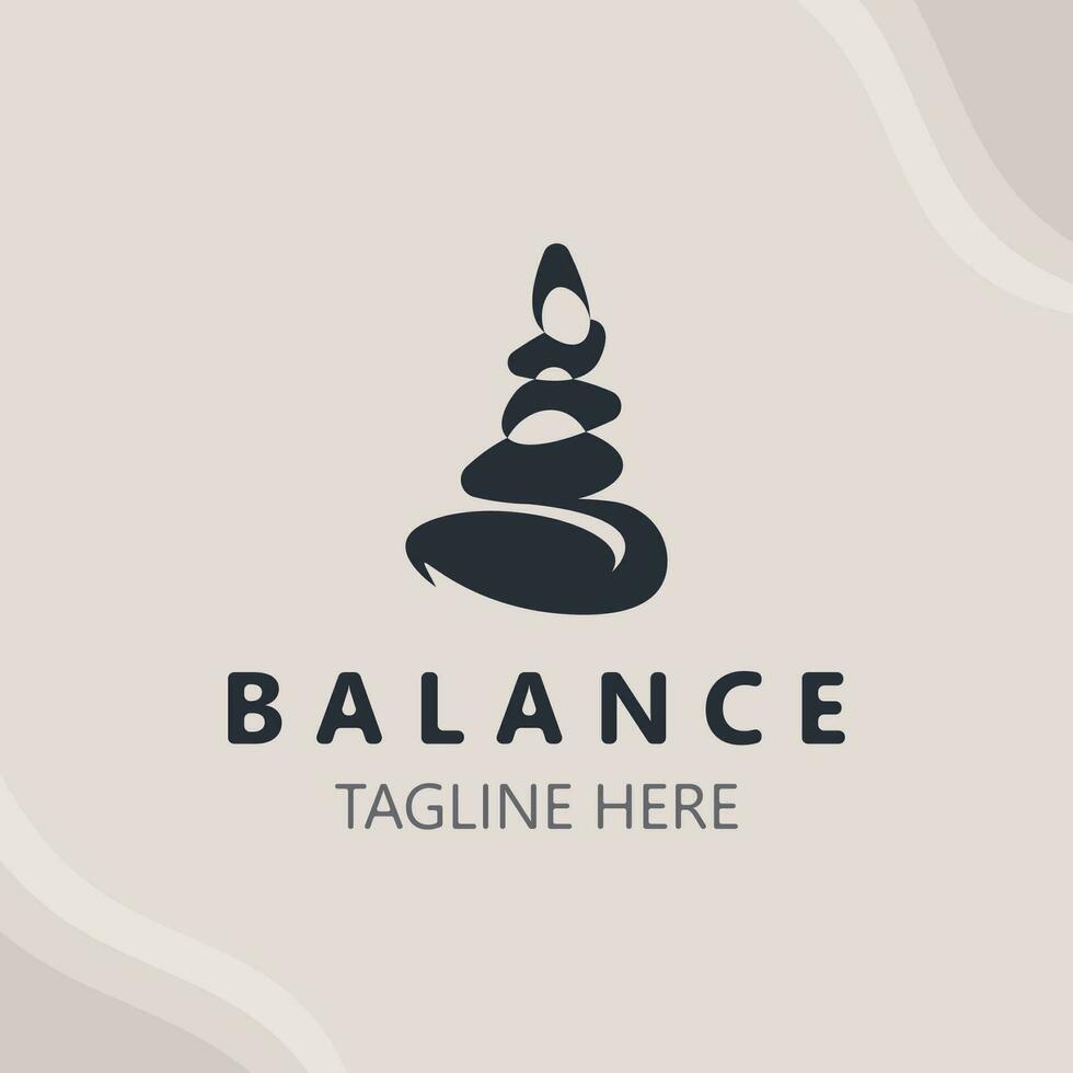 équilibre pierre logo massage pierre yoga, Roche arrangement pour spa et santé méditation symbole vecteur