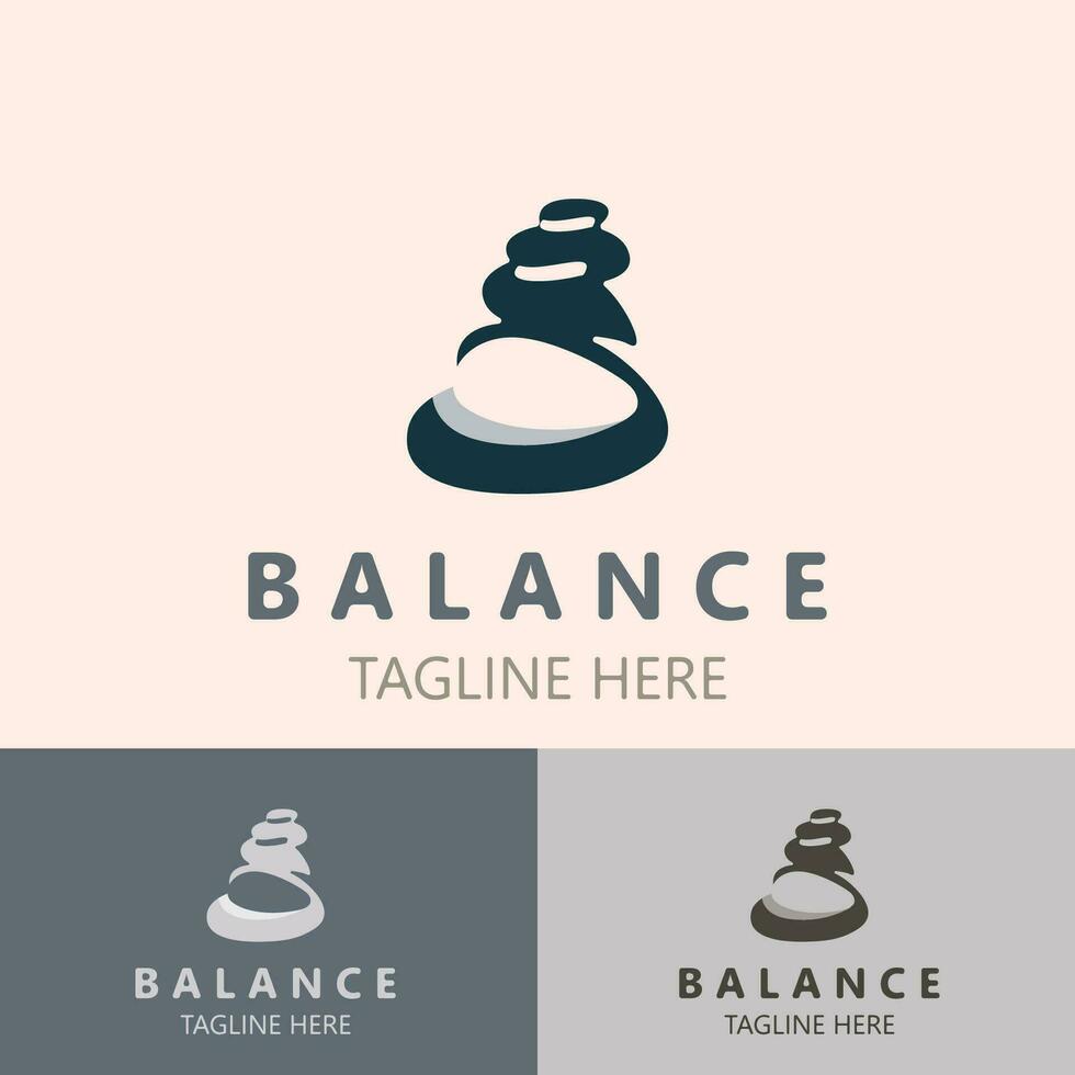 équilibre pierre logo massage pierre yoga, Roche arrangement pour spa et santé méditation symbole vecteur