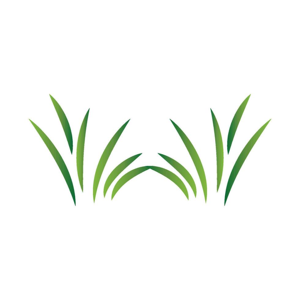 création de logo d'herbe verte, illustration de paysage de ferme, vecteur de paysage naturel